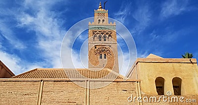 Koutoubia Mosque Marrakech, Morocco is the most visited monument Stock Photo